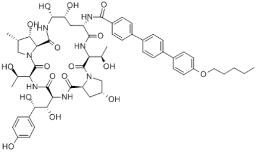 Echinocandin B,1-[(4R,5R)-4,5-dihydroxy-N2-[[4''-(pentyloxy)[1,1':4',1''-terphenyl]-4-yl]carbonyl]-L-ornithine] CAS 166663-25-8