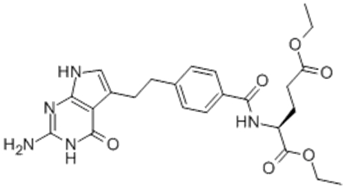 L-Glutamic acid,N-[4-[2-(2-amino-4,7-dihydro-4-oxo-3H-pyrrolo[2,3-d]pyrimidin-5-yl)ethyl]benzoyl]-,1,5-diethyl ester CAS 146943-43-3