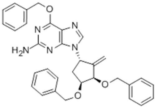 6-(Benzyloxy)-9-[(1S,3R,4S)-2-methylene-4-(phenylmethoxy)-3-[(phenylmethoxy)methyl]cyclopentyl]-9H-purine-2-amine CAS 204845-95-4