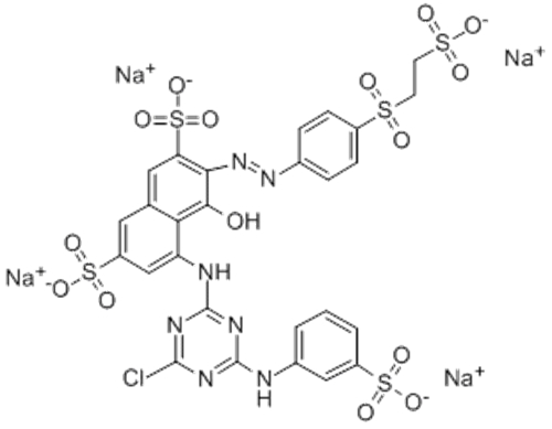 2,7-Naphthalenedisulfonicacid,5-[[4-chloro-6-[(3-sulfophenyl)amino]-1,3,5-triazin-2-yl]amino]-4-hydroxy-3-[2-[4-[[2-(sulfooxy)ethyl]sulfonyl]phenyl]diazenyl]-,sodium salt (1:4) CAS 145017-98-7