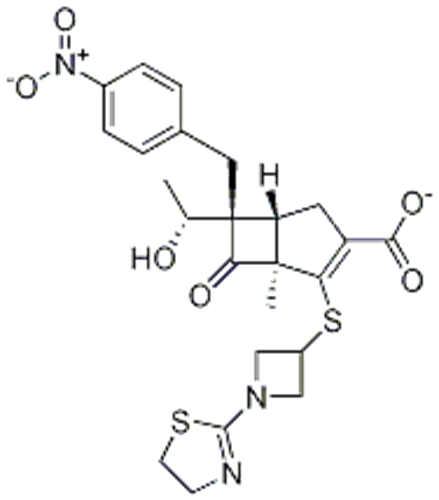 1-Azabicyclo[3.2.0]hept-2-ene-2-carboxylic acid, 3-[[1-(4,5-dihydro-2-thiazolyl)-3-azetidinyl]thio]-6-[(1R)-1-hydroxyethyl]-4-methyl-7-oxo-,( 57362594, 57276086,4-nitrophenyl)methyl ester,( 57362595, 57276087,4R,5S,6S) CAS 161715-20-4