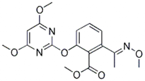 Benzoic acid,2-[(4,6-dimethoxy-2-pyrimidinyl)oxy]-6-[(1E)-1-(methoxyimino)ethyl]-, methylester CAS 147411-69-6